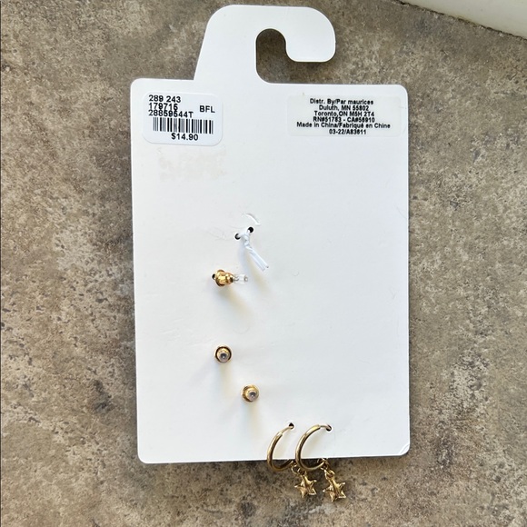 Maurices Gold and Turquoise Star Earring Set - Picture 2 of 2